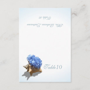 Carte de table Coquillage Hydrangea Bleue