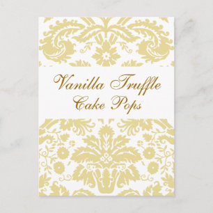 Carte de table Crème White Mariage damassé Traite