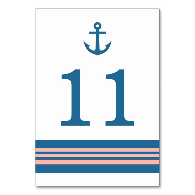 Carte de table d'Ancre marine corail bleu (Par défaut)