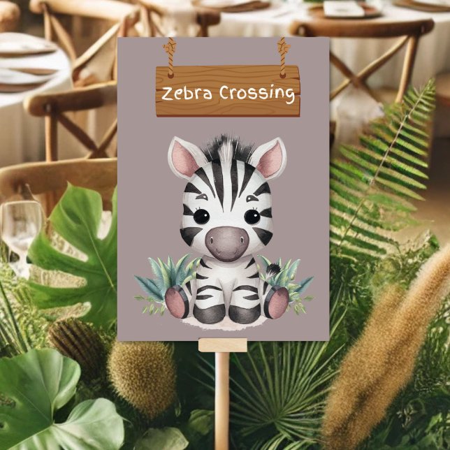 Carte de table de charme Zebra Crossa Jungle Safar (Créateur téléchargé)