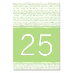 Carte de table de code binaire chic Geek vert