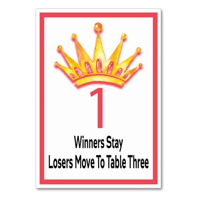 Carte de table de couronne or Bunco #1 (Par défaut)