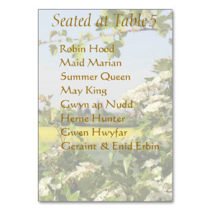 Carte de table de jeûne en fleurs avec liste d'inv
