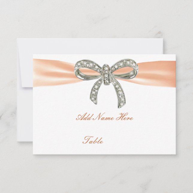 Carte de table de mariage à arc en diamant orange (Devant)