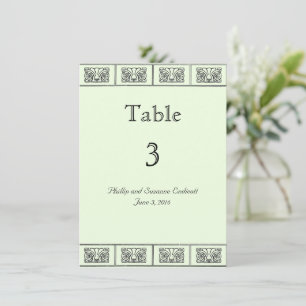 Carte de table de mariage à bordure de fleurs Art 