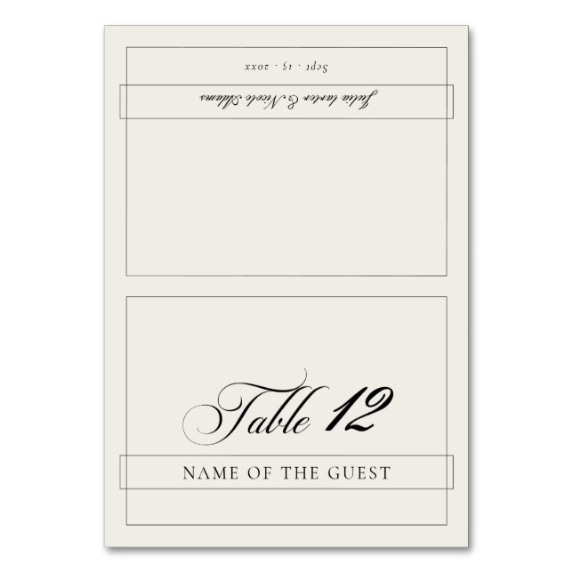 Carte de table de mariage à calligraphie en ivoire (Par défaut)