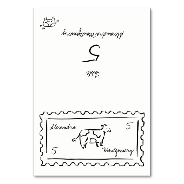 Carte de table de mariage à choix de repas dessiné (Par défaut)