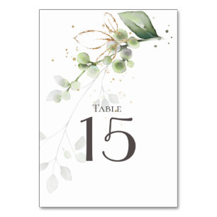Carte de table de mariage à la verdure d'eucalyptu
