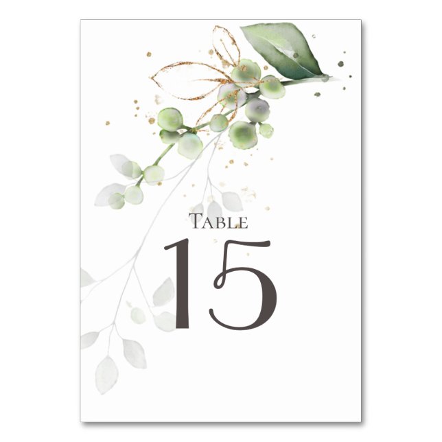 Carte de table de mariage à la verdure d'eucalyptu (Par défaut)