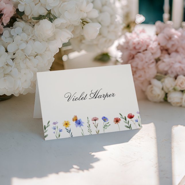 Carte de table de mariage à monogramme fleur sauva (Créateur téléchargé)