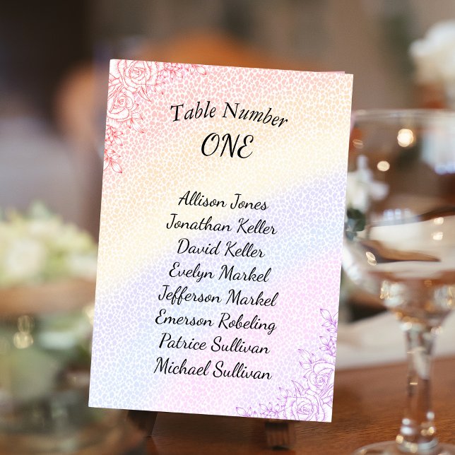 Carte de table de mariage arc-en-ciel (Créateur téléchargé)