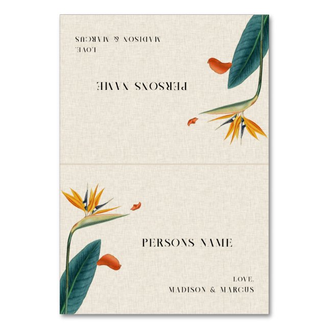 Carte de table de mariage aux fleurs tropicales él (Par défaut)