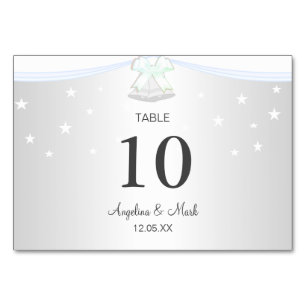 Carte de table de mariage blanc argenté