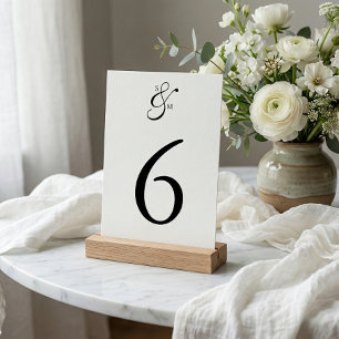Carte de table de mariage blanche élégante classiq