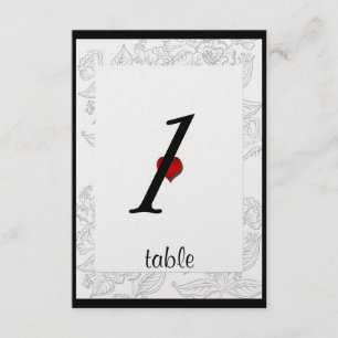 Carte de table de mariage bohème chic noir blanc r
