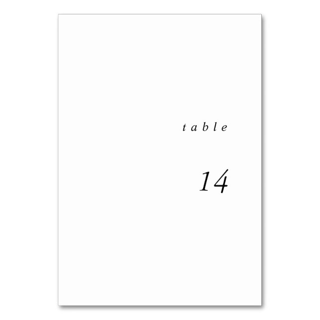 Carte de table de mariage calligraphiée minimalist (Par défaut)