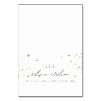 Carte de table de mariage, Carte de nom de calligr