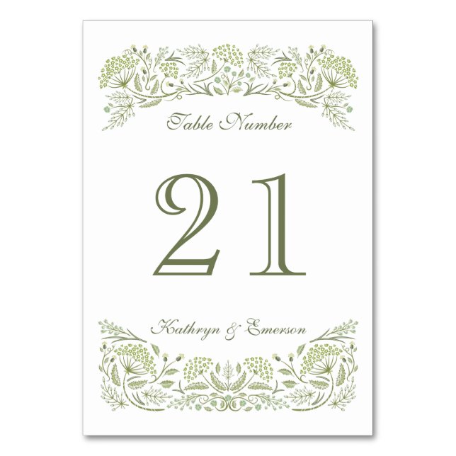 Carte de table de mariage dans la prairie (Par défaut)