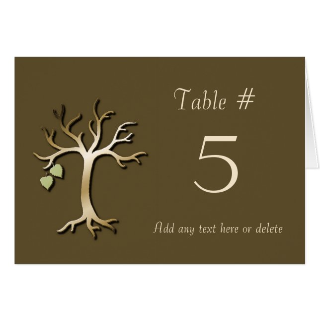 Carte de table de mariage de automne (Devant horizontal)