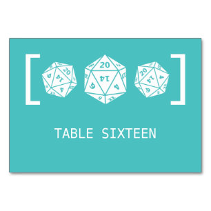 Carte de Table de Mariage de Joueur de Dé D20 Sarc