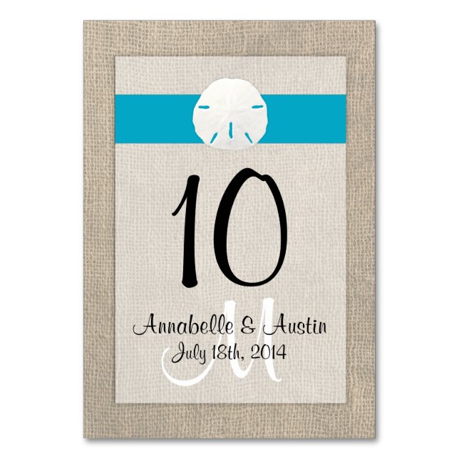 Carte de table de mariage de plage de sable Dollar (Par défaut)