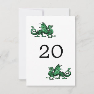 Carte de table de mariage Dragon Vert