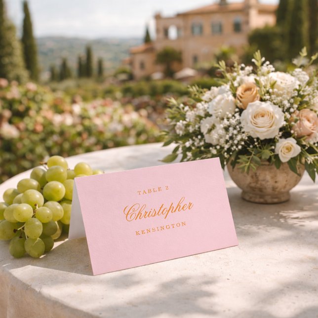 Carte de table de mariage élégante à l'écriture ro (Créateur téléchargé)