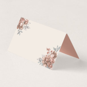 Carte de table de mariage élégante Fleurs dorées F