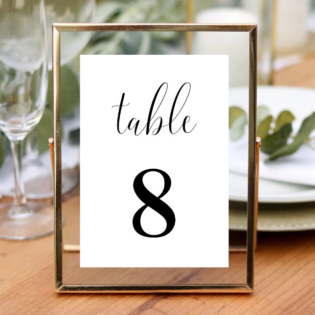 Carte de Table de Mariage Élégante Simple Minimali (Elegant simple minimalist table card keeps seating clear while enhancing your wedding decor)