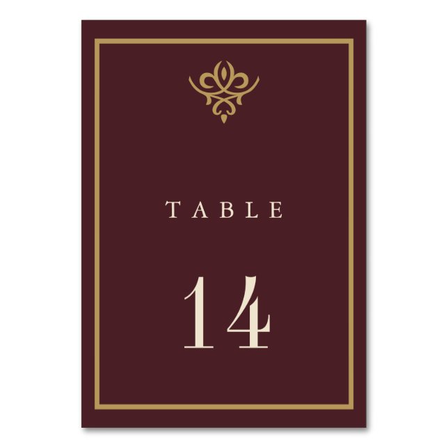 Carte de table de mariage en bordeaux Old Money (Par défaut)