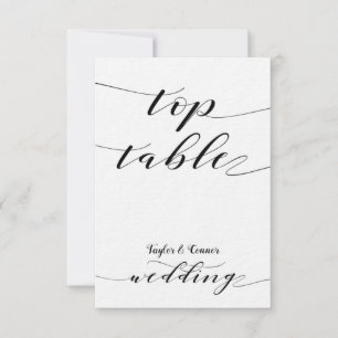 Carte de table de mariage en calligraphie rustique