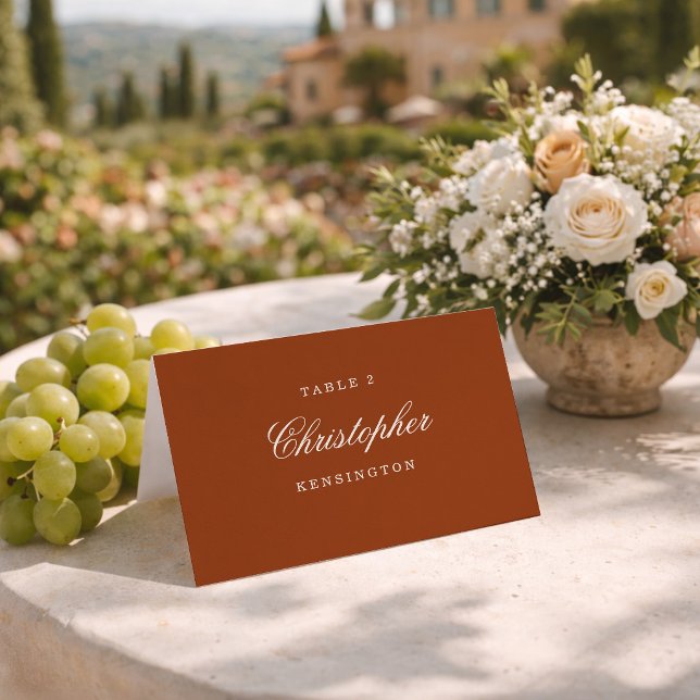 Carte de table de mariage en terre cuite Chic Terr (Créateur téléchargé)