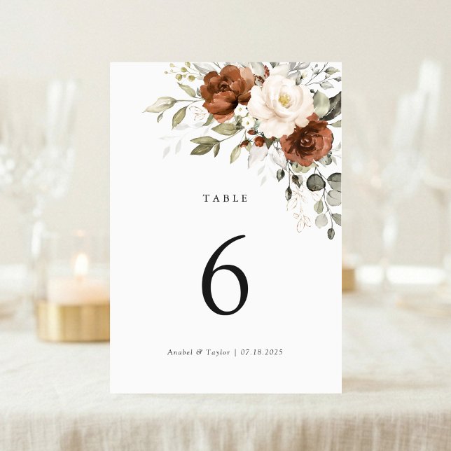 Carte de table de mariage en verdure et crème roui (Créateur téléchargé)