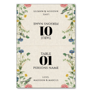 Carte de table de mariage Fancy Tropical Flowers 2