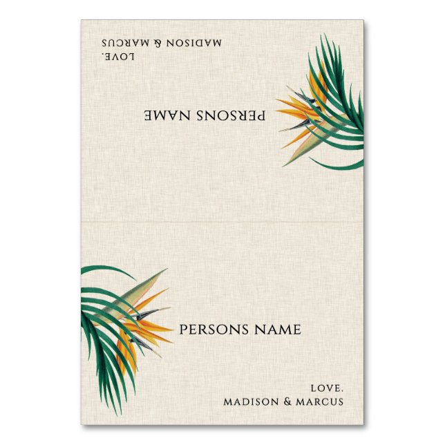 Carte de table de mariage Fancy Tropical Flowers 2 (Par défaut)