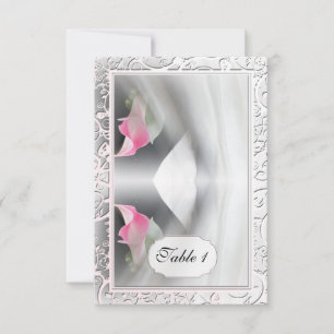 Carte de table de mariage Fleur de calla rose