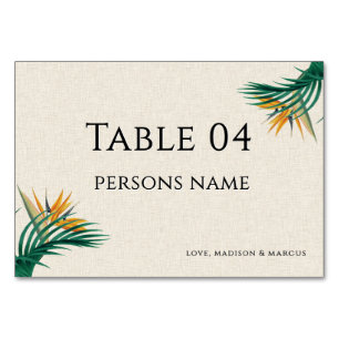Carte de table de mariage Fleurs Tropicales Élégan