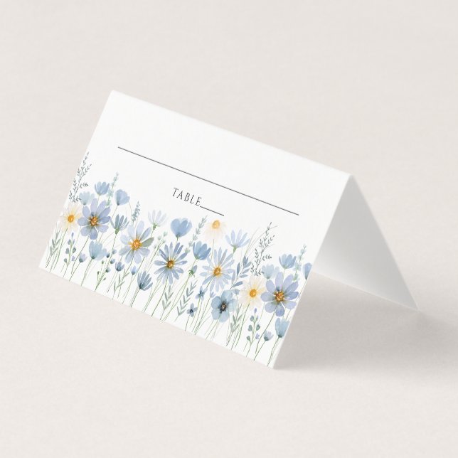 Carte de table de mariage florale à fleurs sauvage (Front)