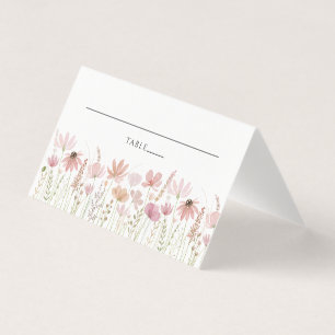 Carte de table de mariage florale aux fleurs sauva