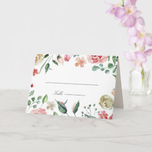 Carte de table de mariage florale de printemps Mid