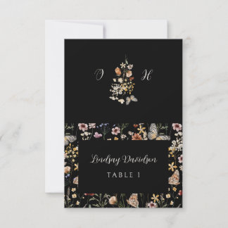 Carte de table de mariage florale Fleur sauvage