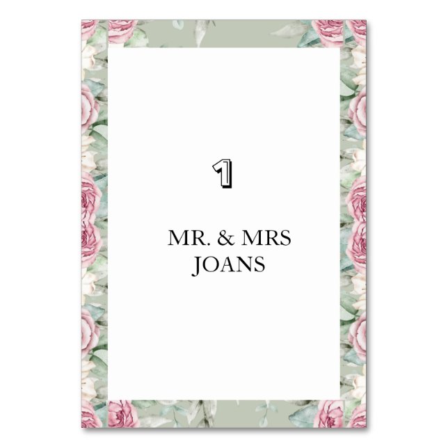 Carte de table de mariage florale moderne (Par défaut)