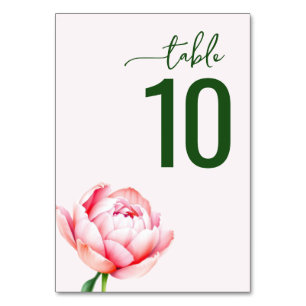 Carte de table de mariage florale verte sereine