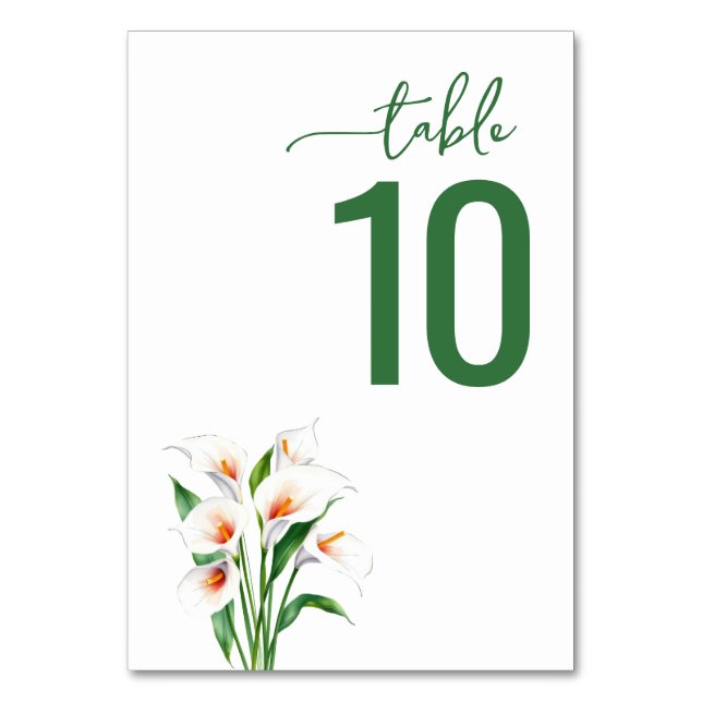 Carte de table de mariage florale verte sophistiqu (Par défaut)