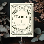 Carte de table de Mariage gothique Tarot Vintage o<br><div class="desc">Design mariage moderne et élégant, inspiré d'une carte de tarot. Les articles sont imprimés exactement comme ils apparaissent sur votre écran lorsque vous ajoutez au panier, donc personnalisez et ajoutez chaque numéro de table dont vous avez besoin à votre panier individuellement. Objets correspondants dans notre boutique pour un thème de...</div>