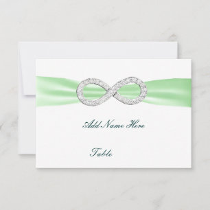 Carte de table de mariage Green Diamond Infinity