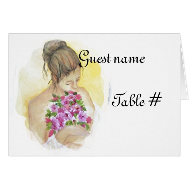 Carte de table de mariage - Mariée (Devant Horizontal)