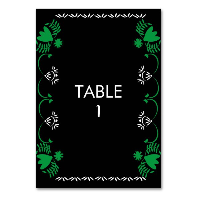 Carte de table de mariage mexicaine florale Papel  (Par défaut)