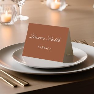 Carte de table de mariage moderne neutre et terrac