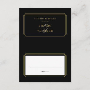 Carte de table de mariage noir et or Classic Deco